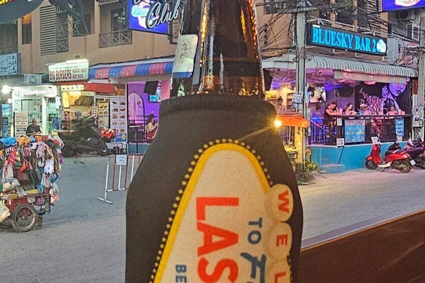 A bottle with a label that reads 'WELCOME TO LAS VEGAS.' 4