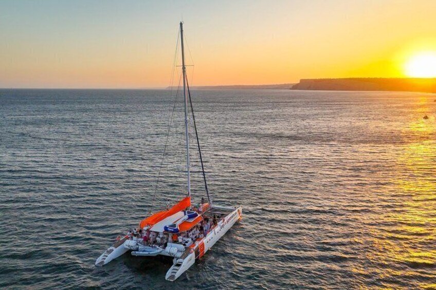 Lagos: Sunset Catamaran Tour Music and Bar Aboard 1