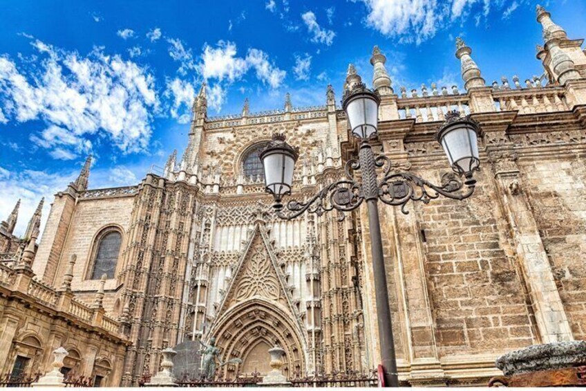 A historic cathedral with intricate Gothic architecture, including pointed arches and detailed stonework. 2