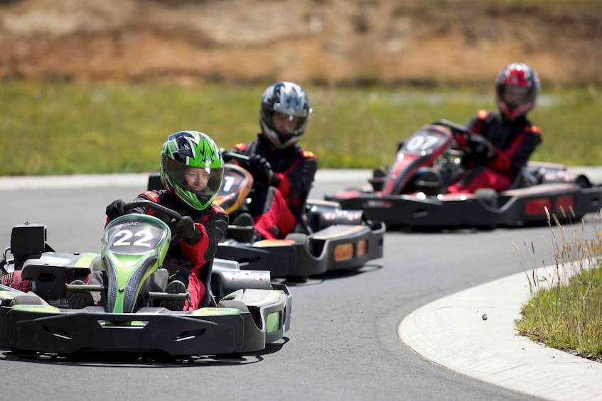 Go-karts on a race track. 3