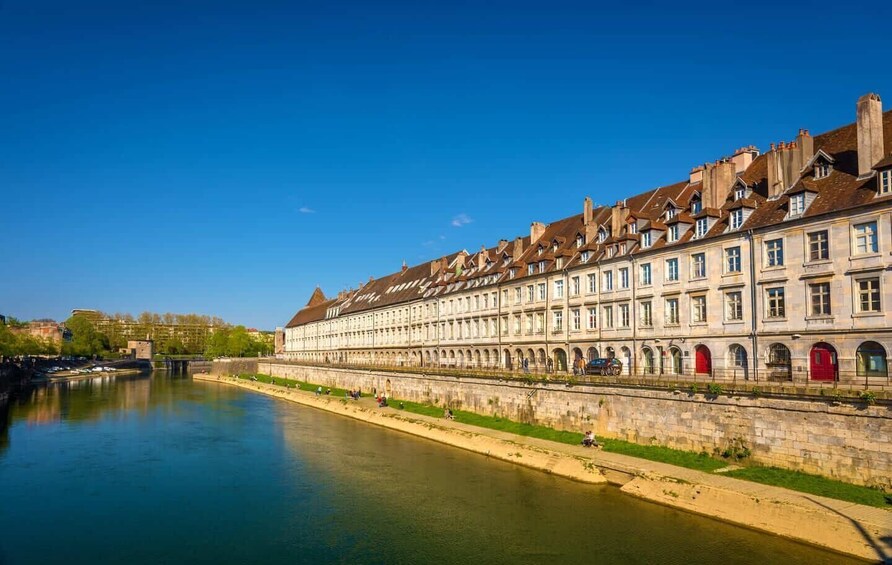 A river with buildings along its banks. 4