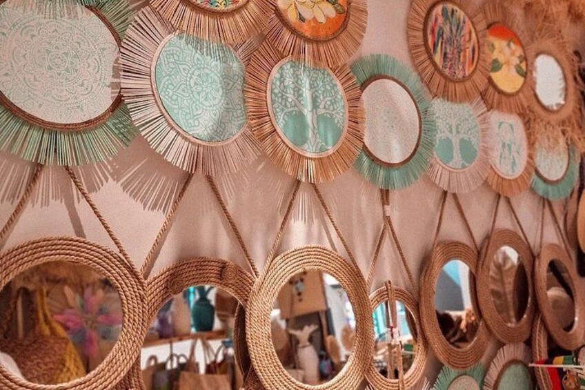 A collection of woven mirrors with intricate designs. 4