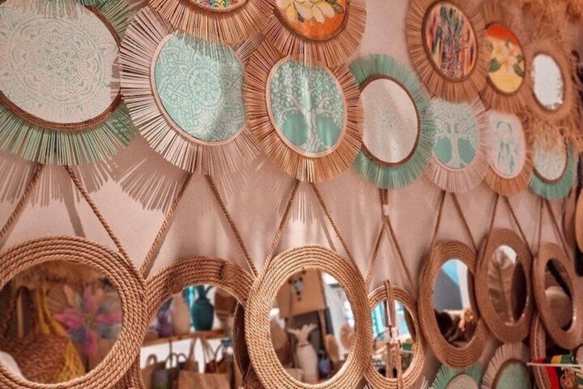 A collection of woven mirrors with intricate designs. 4
