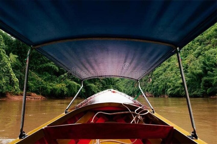 Bangkok Join Kanchanaburi-VIP Seat Train Riding, Long tail boat 1