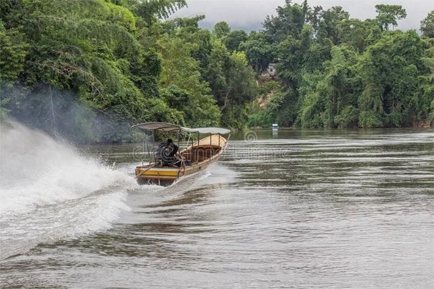 Bangkok Join Kanchanaburi-VIP Seat Train Riding, Long tail boat 2