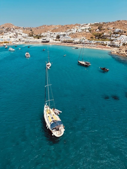 Picture 2 for Activity Mykonos: South Coast Yacht Cruise with Snacks & Drinks 3
