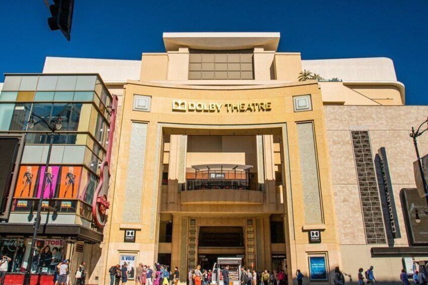 The Dolby Theatre with a clear view of its facade and entrance. 5