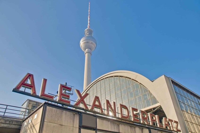 The Alexanderplatz building with the Fernsehturm tower in the background. 4