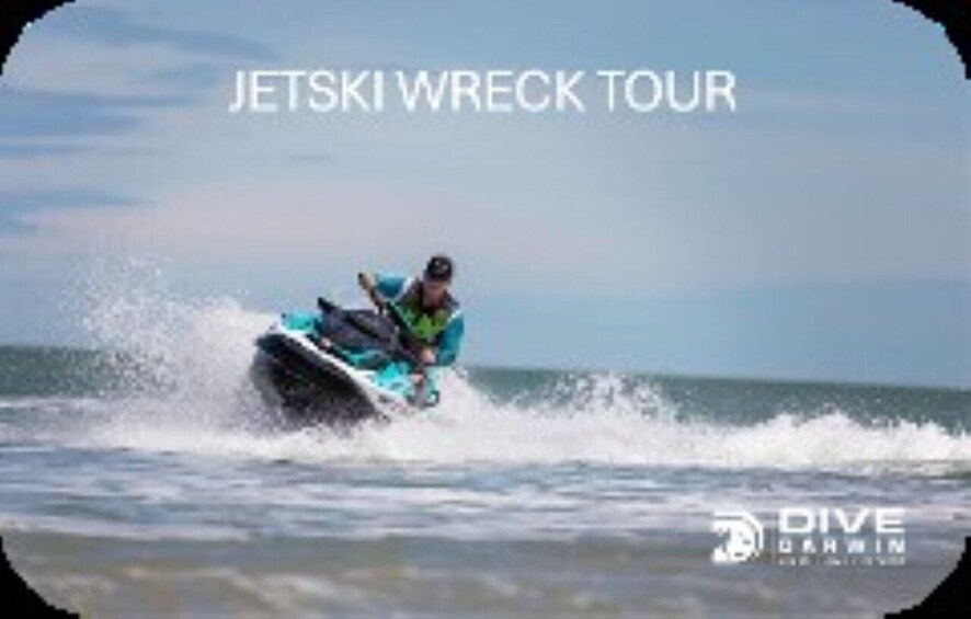 A person jet skiing on water with waves around. 5