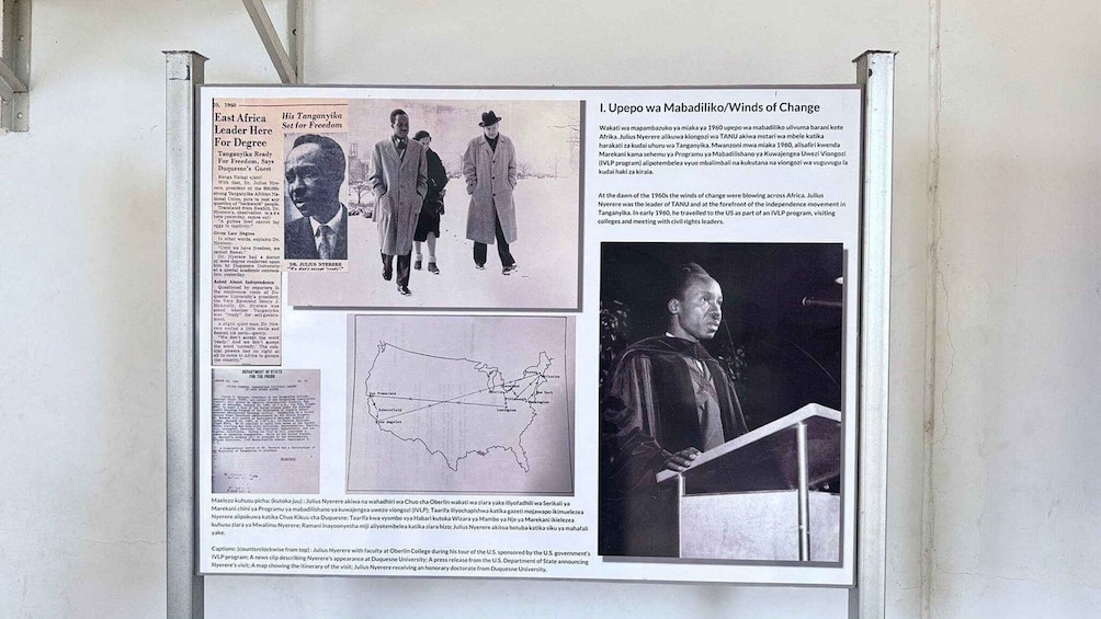 A historical newspaper article about Julius Nyerere and his role in African independence. 1