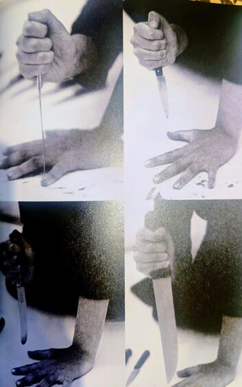 A series of hands holding objects. 1