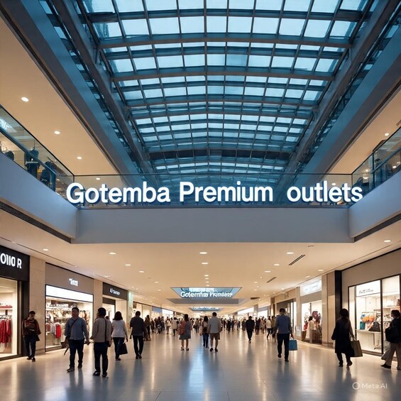 A shopping mall interior with Gotemba Premium outlets. 2