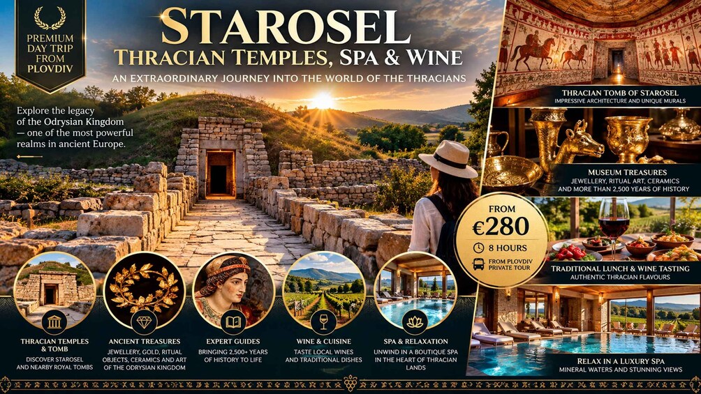 Plovdiv: Starosel Thracian Temples, Spa, and Wine Tour 1