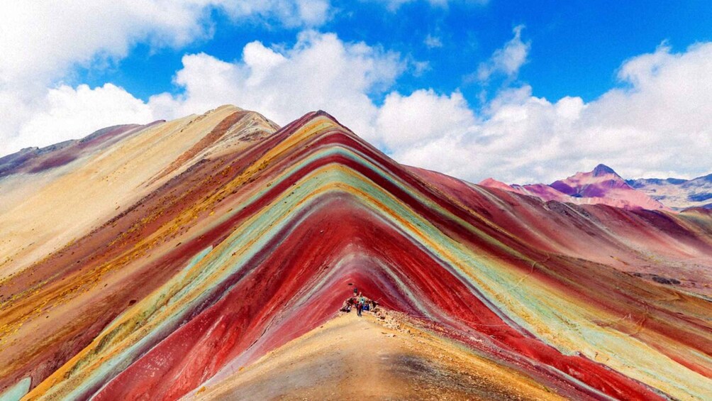A colorful mountain landscape with a clear sky. 4