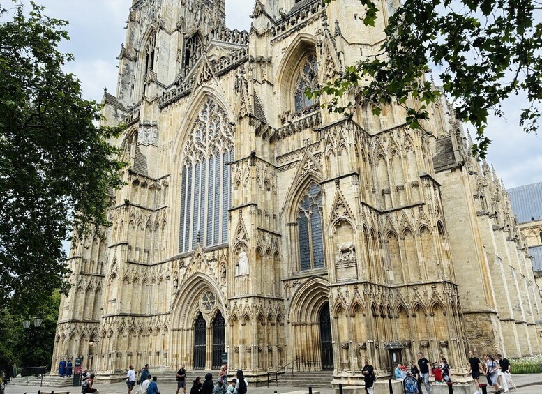 A large Gothic cathedral with intricate stonework and pointed arches. 4