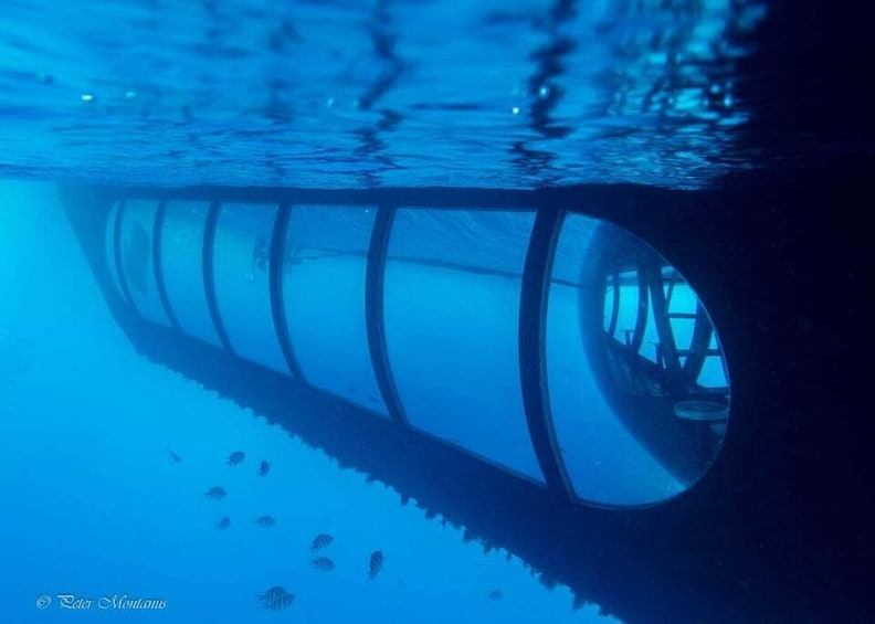 An underwater tunnel with a clear view of its interior structure. 4