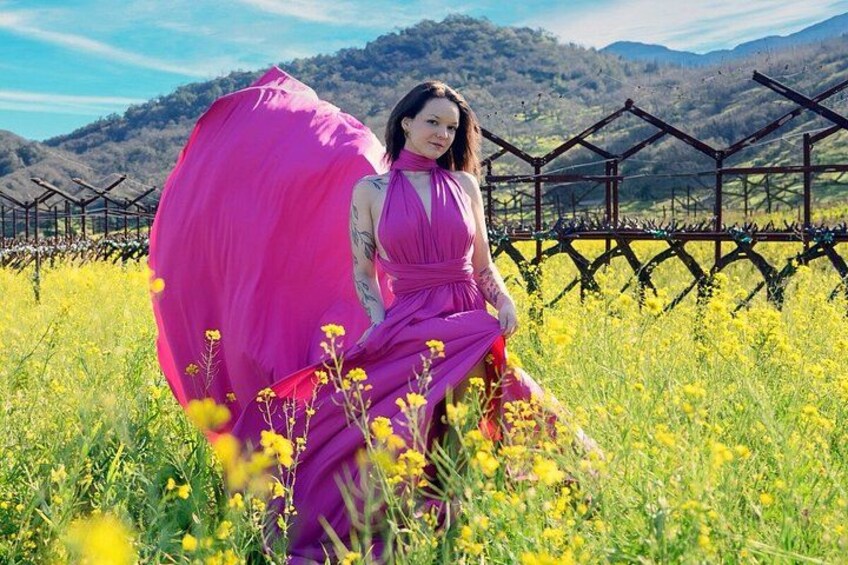 Flying Dress Photoshoot Experience in Napa or Sonoma 3