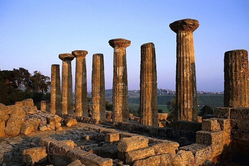 Ancient stone columns and ruins. 5
