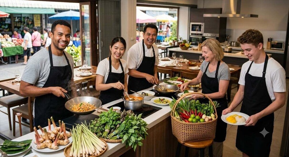 Picture 1 for Activity Phuket: Authentic Thai Cooking Class & Local Market Tour 2