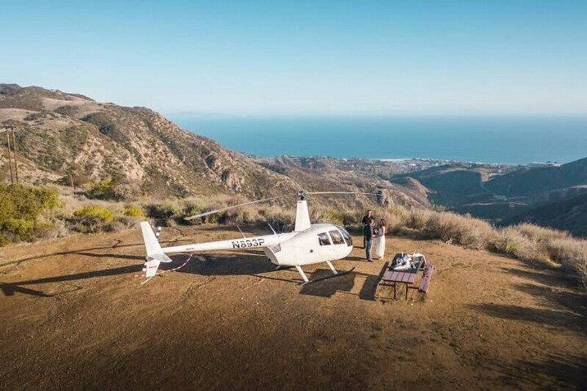 Malibu Mountain Top Helicopter Elopement with Wedding Ceremony 2