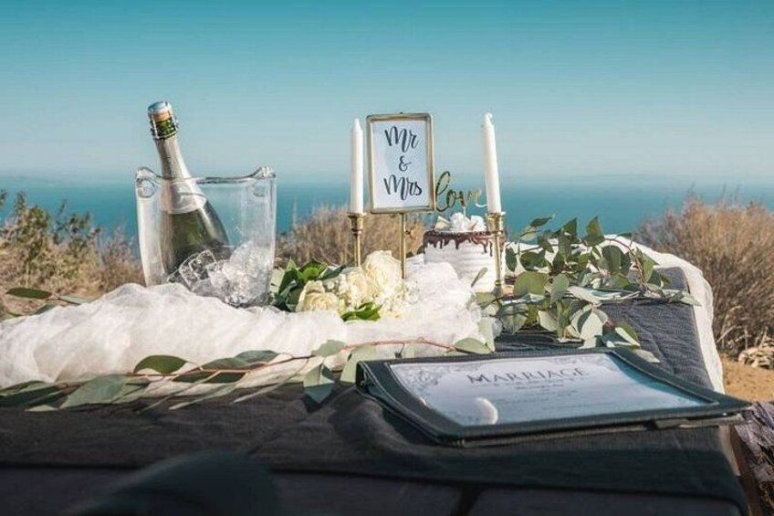 Malibu Mountain Top Helicopter Elopement with Wedding Ceremony 2