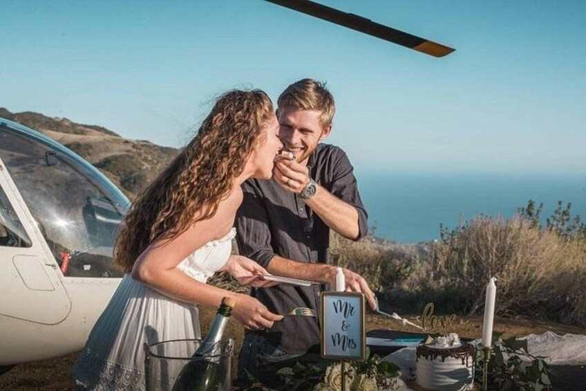 Malibu Mountain Top Helicopter Elopement with Wedding Ceremony 1