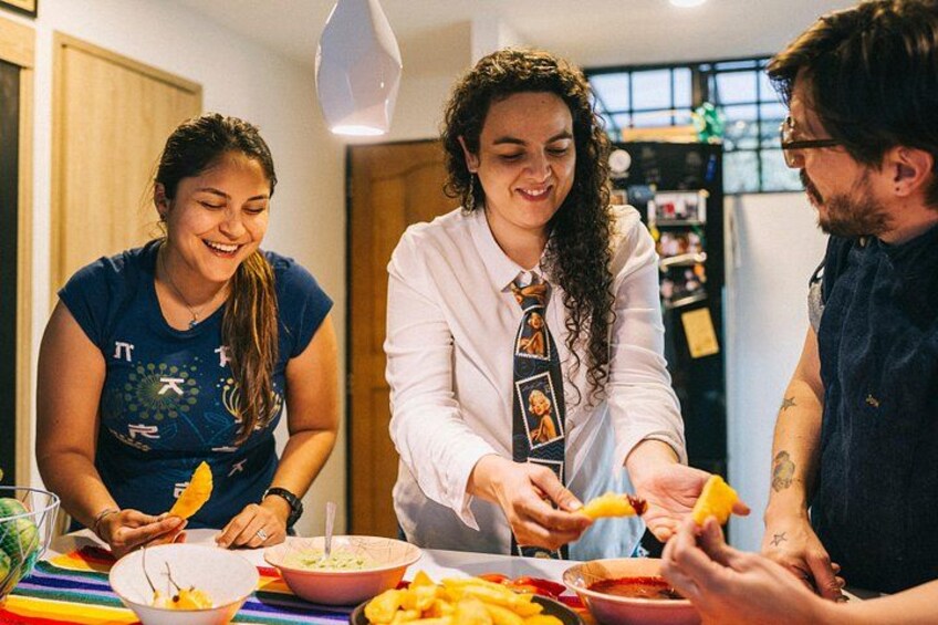 Enjoy the meal you've prepared! 2