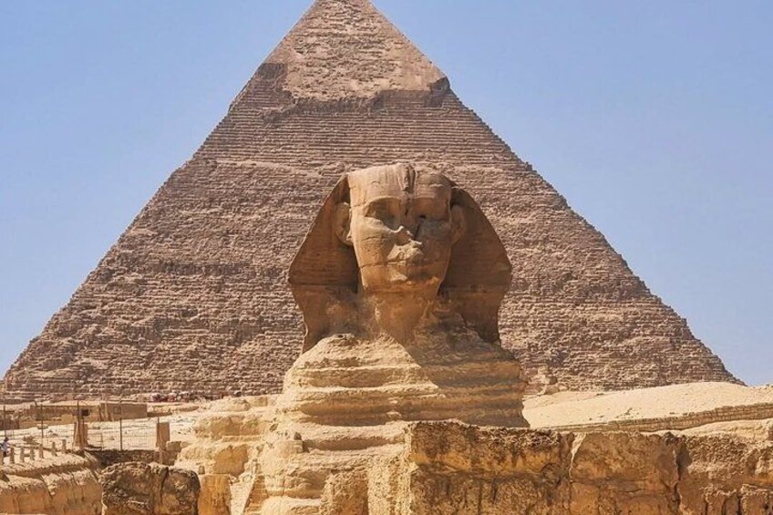 The Great Pyramid of Giza with the Sphinx in the foreground. 2