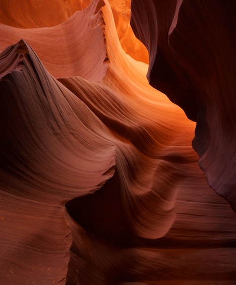 A canyon with smooth, flowing rock formations. 2