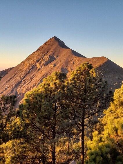 A mountain with a clear sky. 1