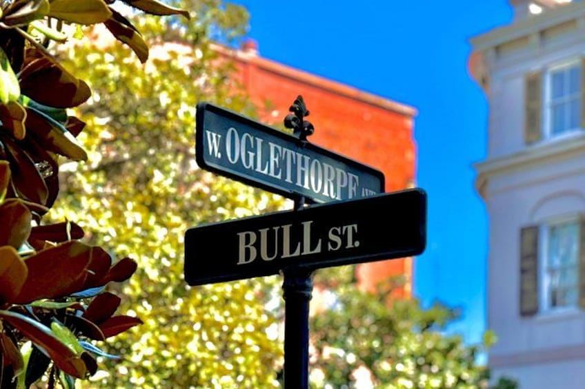 Señalización urbana de la avenida W. Oglethorpe y la calle Bull. 3