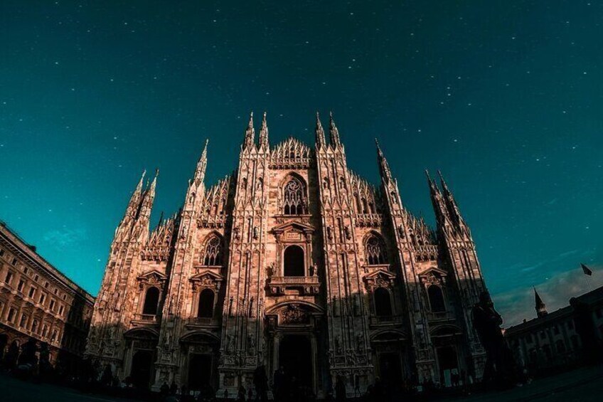 A Gothic cathedral with intricate spires and detailed architecture. 4