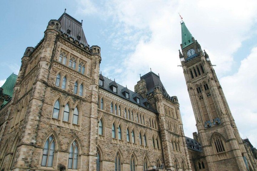 A historic building with a clock tower. 2