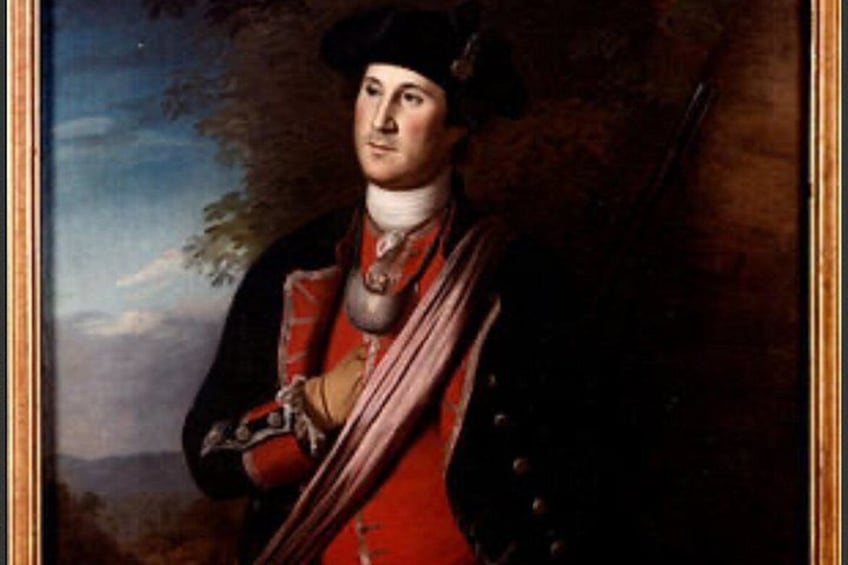 A portrait of a person in historical military attire with a sword and a shield. 3