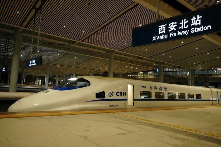 A high-speed train at Xi'an Railway Station. 2