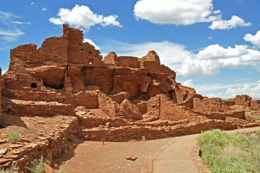 Ancient adobe ruins with a clear sky. 1