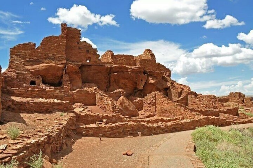 Ancient adobe ruins with a clear sky. 1