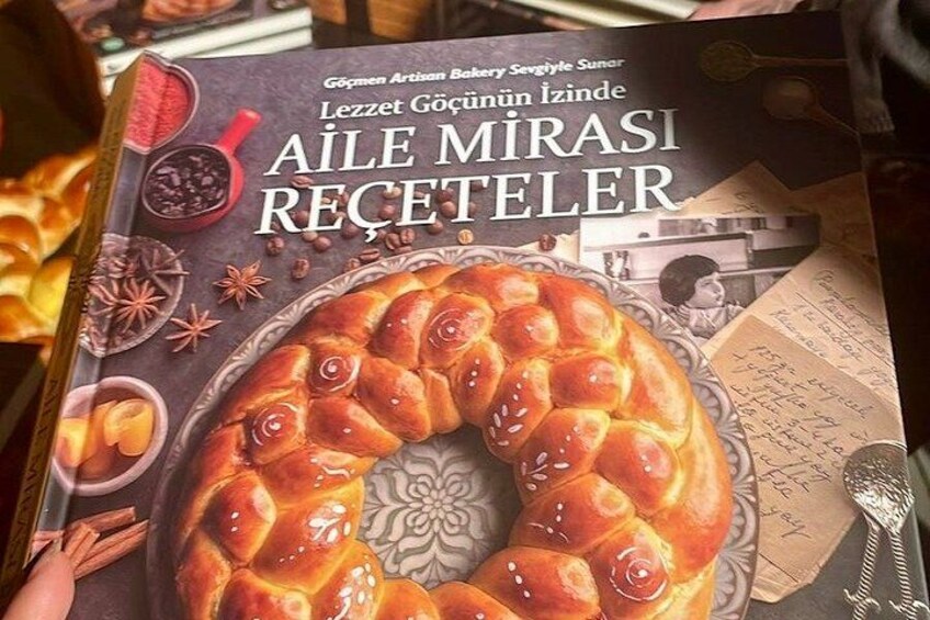 A book cover with a bread loaf and spices. 4