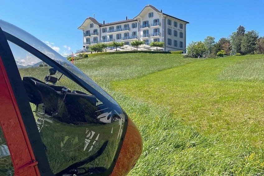 Helicopter flight with a stop at Villa Honegg for lunch 1