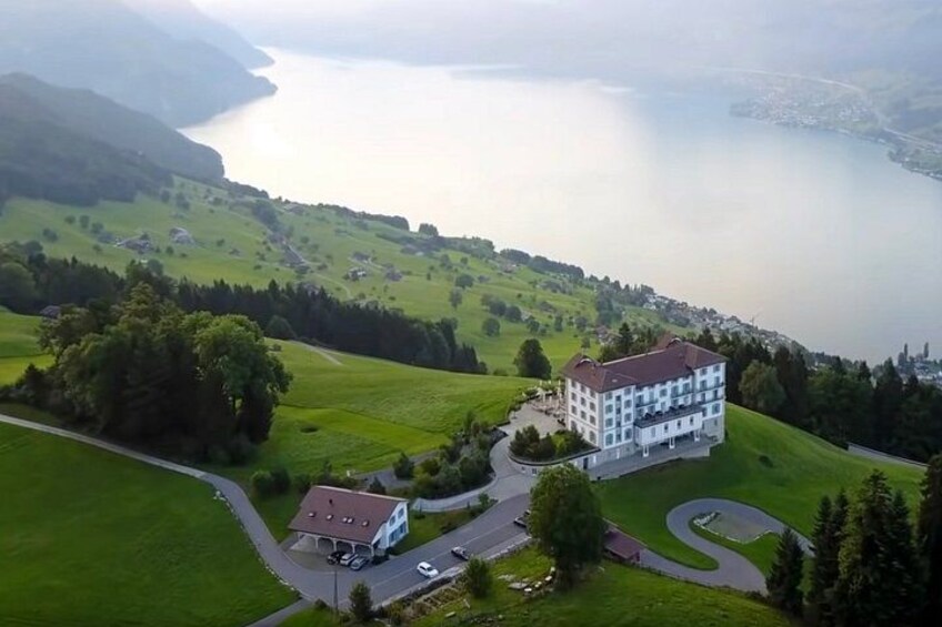 Helicopter flight with a stop at Villa Honegg for lunch 2
