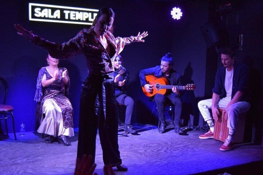 Entrance to the Flamenco Temple Room in Madrid with Tapas Option 4