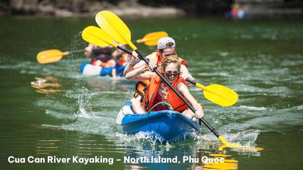 People kayaking on the Cua Can River in North Island, Phu Quoc. 1