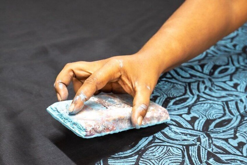 Textile Block Printing Workshop with Aboriginal Artists 3