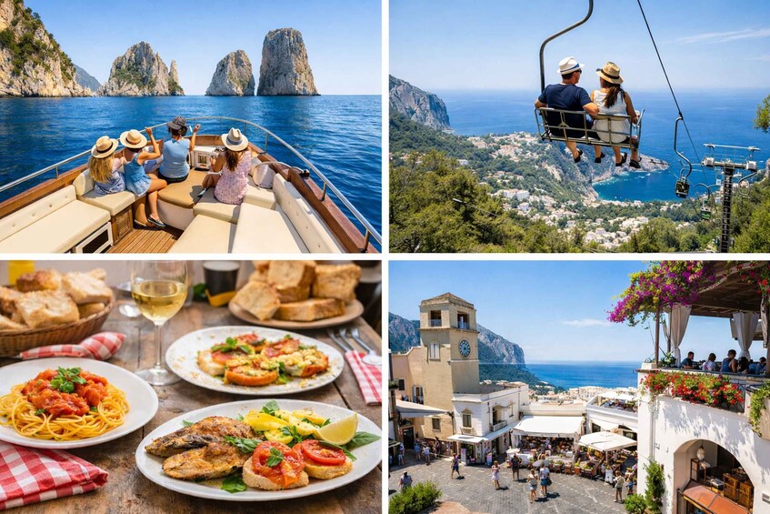 Capri and Anacapri: Boat Tour, Minibus, Chair Lift and Lunch 1