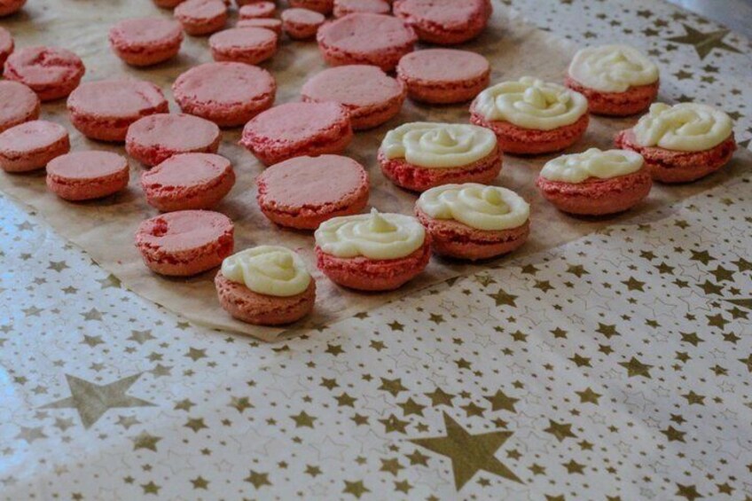 Macarons on a star-patterned paper. 3