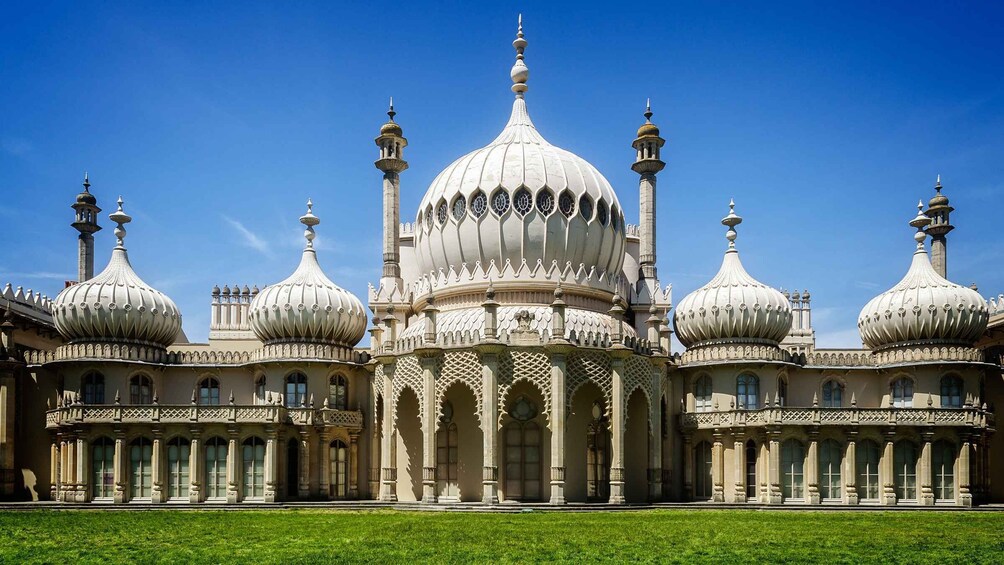 A grand, ornate building with multiple domes and intricate architectural details. 5