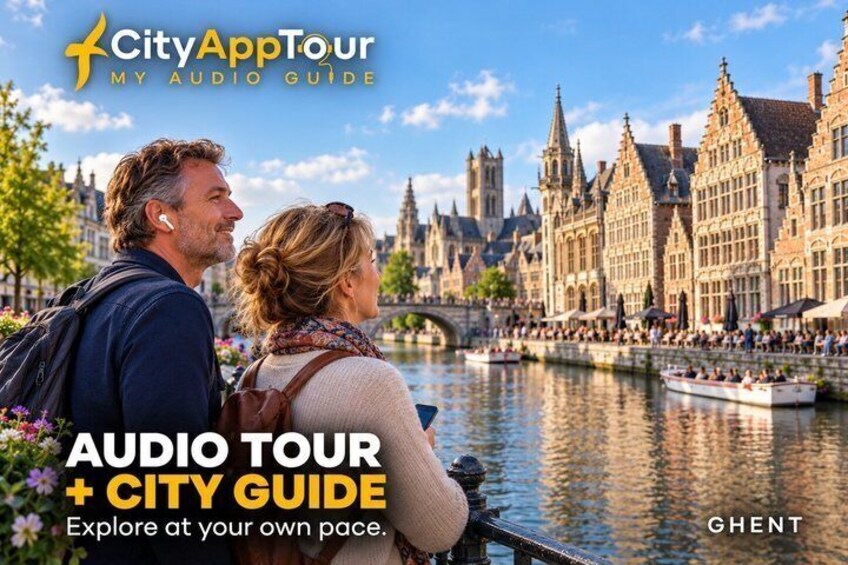 A couple enjoying a view of a historic city canal with traditional architecture. 2