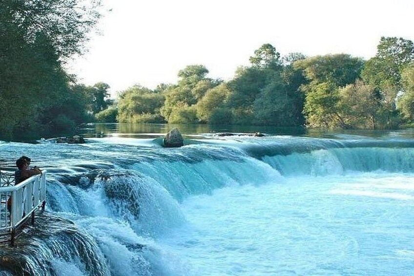 A waterfall with a viewing platform. 2