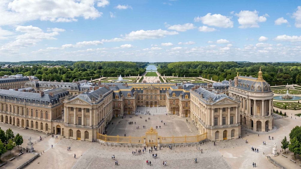 The Palace of Versailles with its grand architecture and expansive gardens. 3