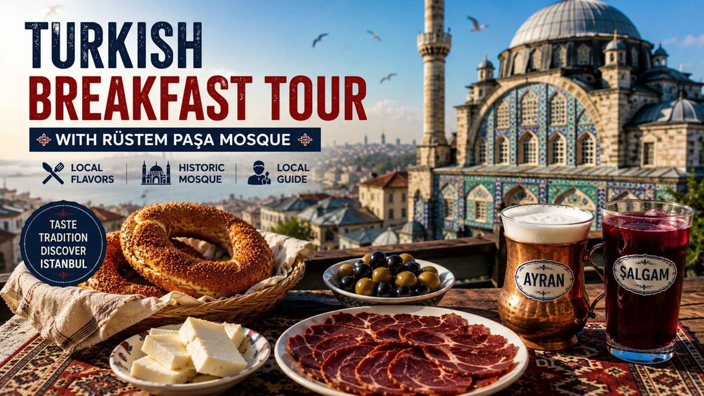 A Turkish breakfast tour with local flavors, historic mosque, and a guide. 1